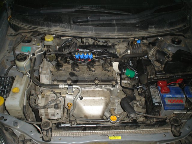 Подкапотная компановка газового оборудования Alfa M Nissan Primera 2.0 CVT