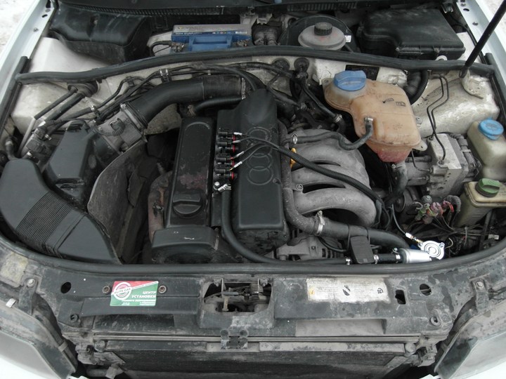 Подкапотная компоновка, Audi A4, двигатель 8D