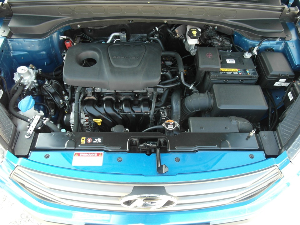 Подкапотная компоновка, двигатель G4FG 1.6 л, мощность 123 л.с., Hyundai Creta
