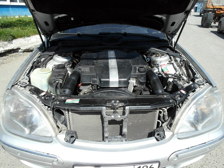 Подкапотная компоновка, двигатель М112 E32, 6-цилиндровый, V-образный, 3.2 л, Mercedes Benz S320