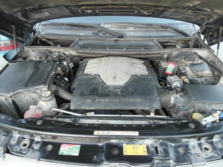 Подкапотная компоновка, двигатель Jaguar AJ-V8, 4.2 л, Range Rover Vogue L322 Supercharged