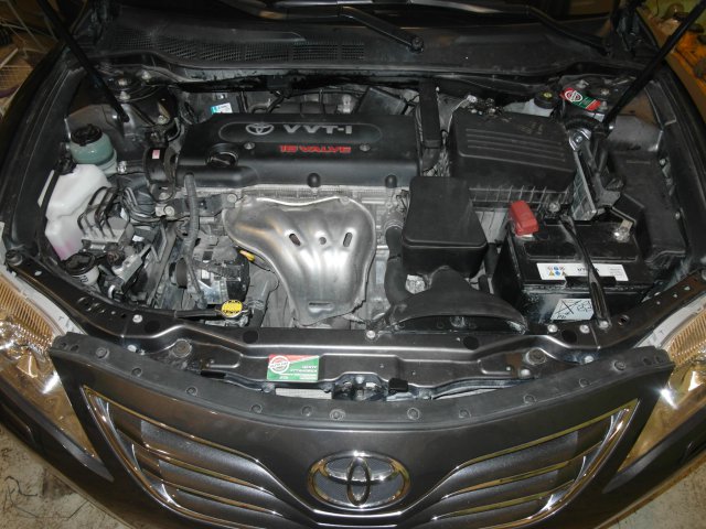 Подкапотная компоновка ГБО Alpha S на Toyota Camry