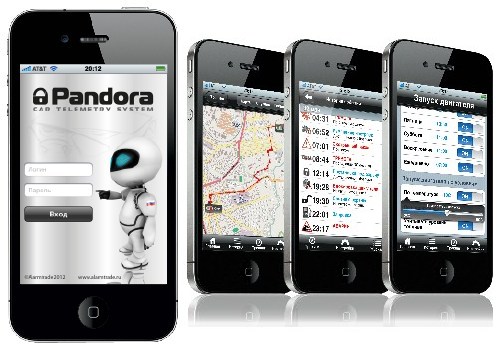 приложения под iOs, Android, автосигнализация Pandora DXL 5000